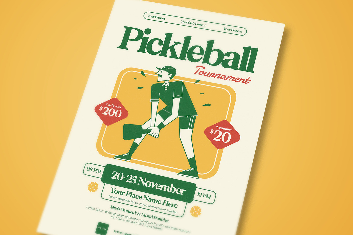 Pickleball Tournament Flyer, a Flyer Template by megarez (Photo 3 of 3)