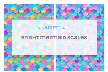 Bright Mermaid Watercolor Scale