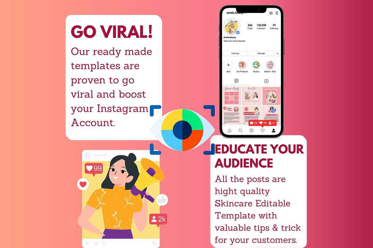 300 Skincare Beauty - Canva Editable, a Social Media Template by Viral Content Design (Photo 7 of 10)