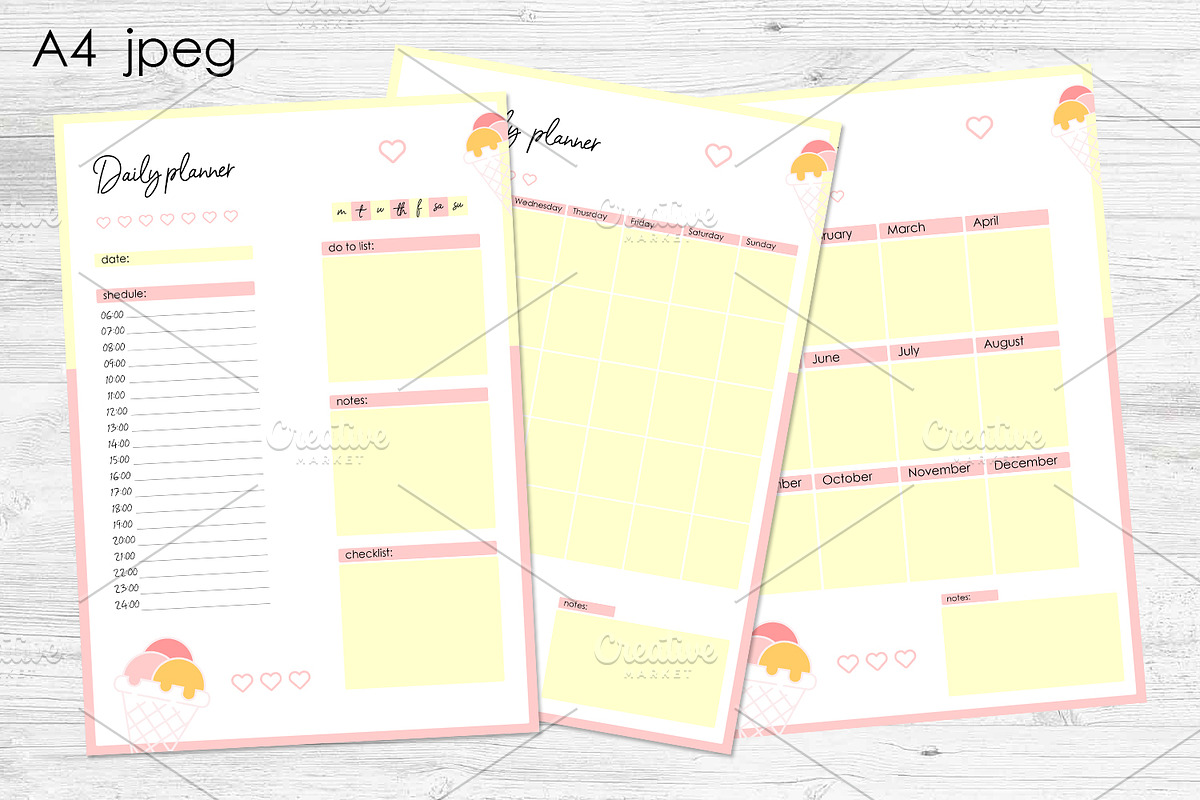 Digital Planner Templates, a Stationery Template by kh_cat (Photo 1 of 2)