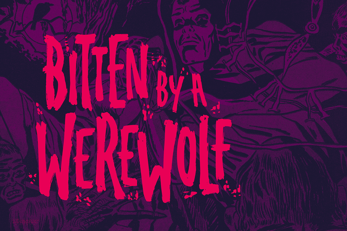 Splatterpunks A Halloween Brush Font, a Font by Wingsart Studio (Photo 3 of 15)