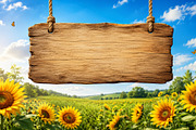 Blank Wooden Sign in Sunflower Field, a Background Photo by Hamza067 (Thumbnail 2 of 3)