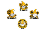 Bee Gnome with Sunflowers Clipart, an Illustration by Dream Creation (Thumbnail 7 of 7)