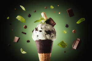 Chocolate Mint Ice Cream Cone Delight, a Food & Drink Photo by Davizro's Market