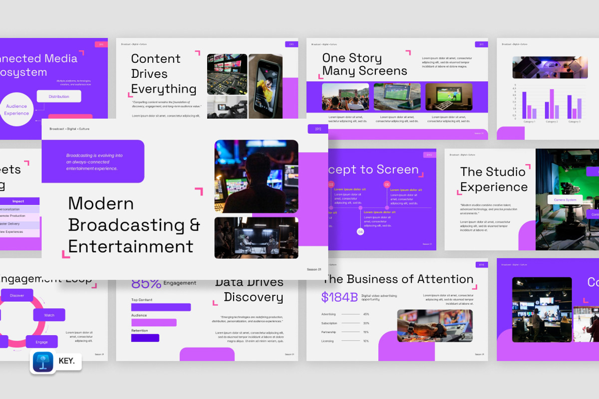Modern Broadcasting & Entertainment, a Presentation Template by Loin Studio (Photo 1 of 4)