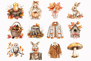 Watercolor Autumn Woodland Clipart, a Seasonal Illustration by Design Market (Thumbnail 4 of 5)
