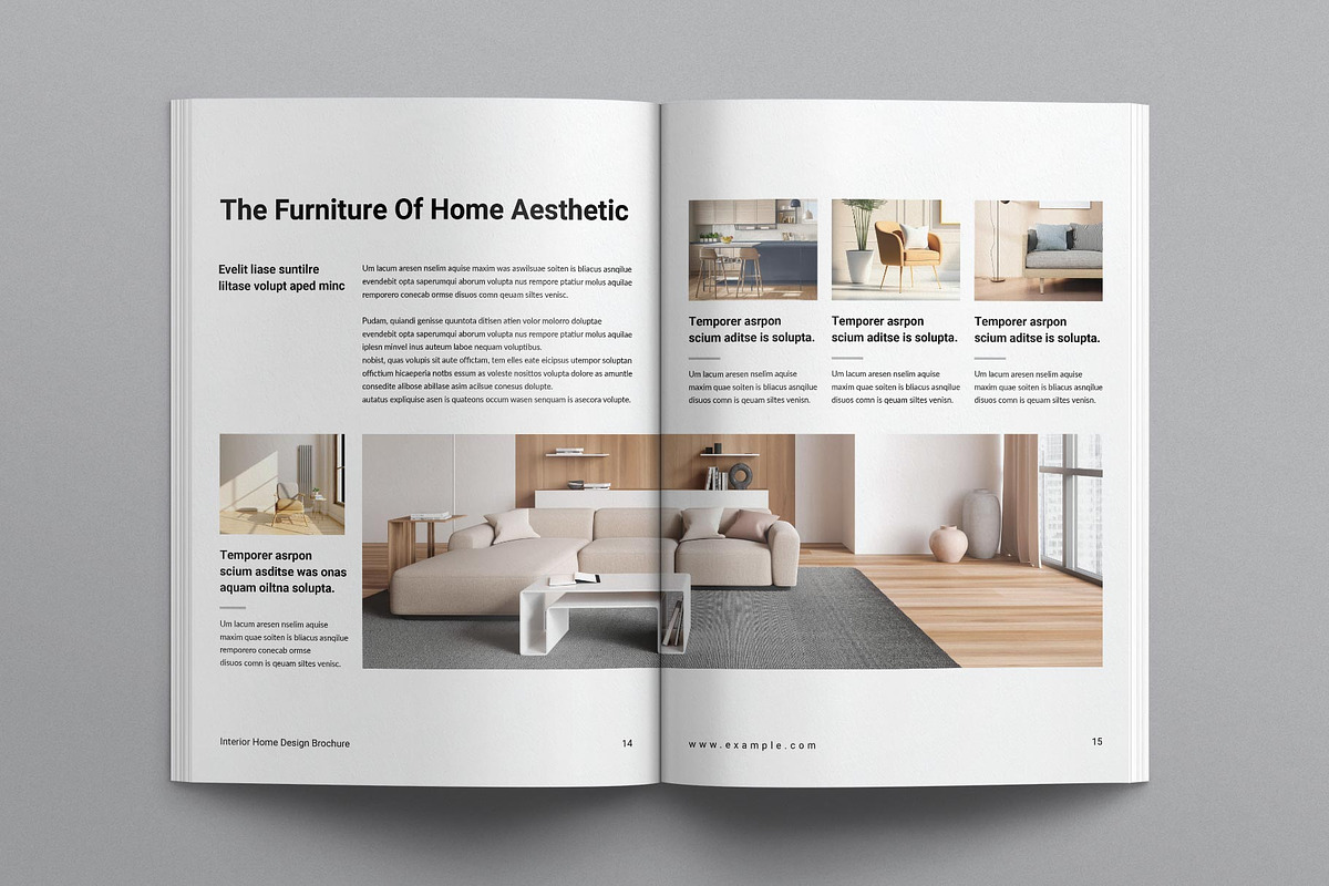 Interior Home Design Brochure Layout, a Brochure Template by E-Type