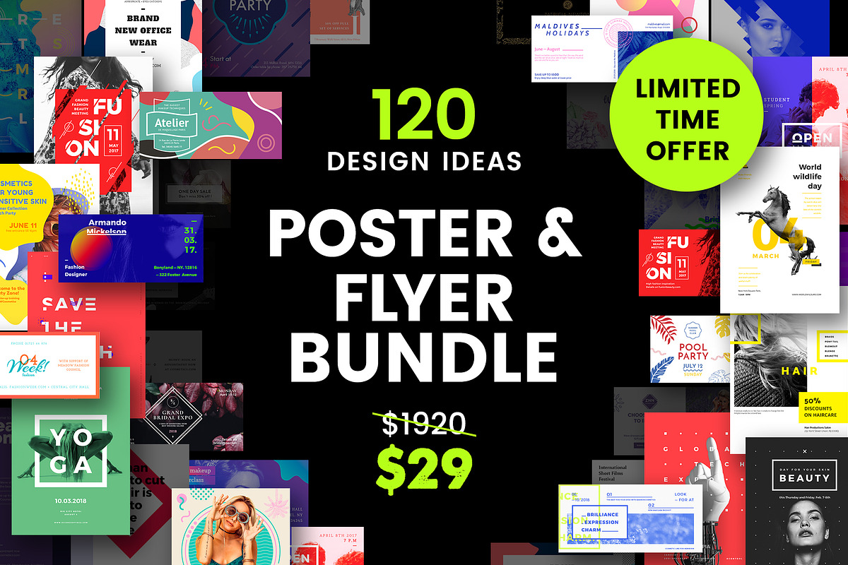 Flyer & Poster Template Bundle Sale, a Flyer Template by Amber Graphics (Photo 1 of 5)