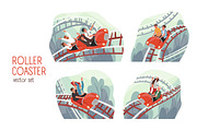 People riding roller coaster set, a Person Illustration by Good Studio (Thumbnail 1 of 5)