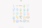 watercolor under the sea clipart, a Decorative Illustration by Pink Studio Art (Thumbnail 8 of 9)