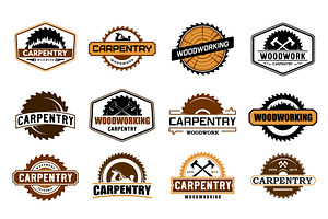 Carpentry woodwork icons, a Technology Illustration by Vector Tradition