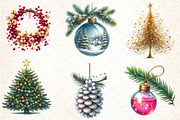 Christmas Tree and Decorations, an Illustration by DreamCafeArt (Thumbnail 4 of 8)