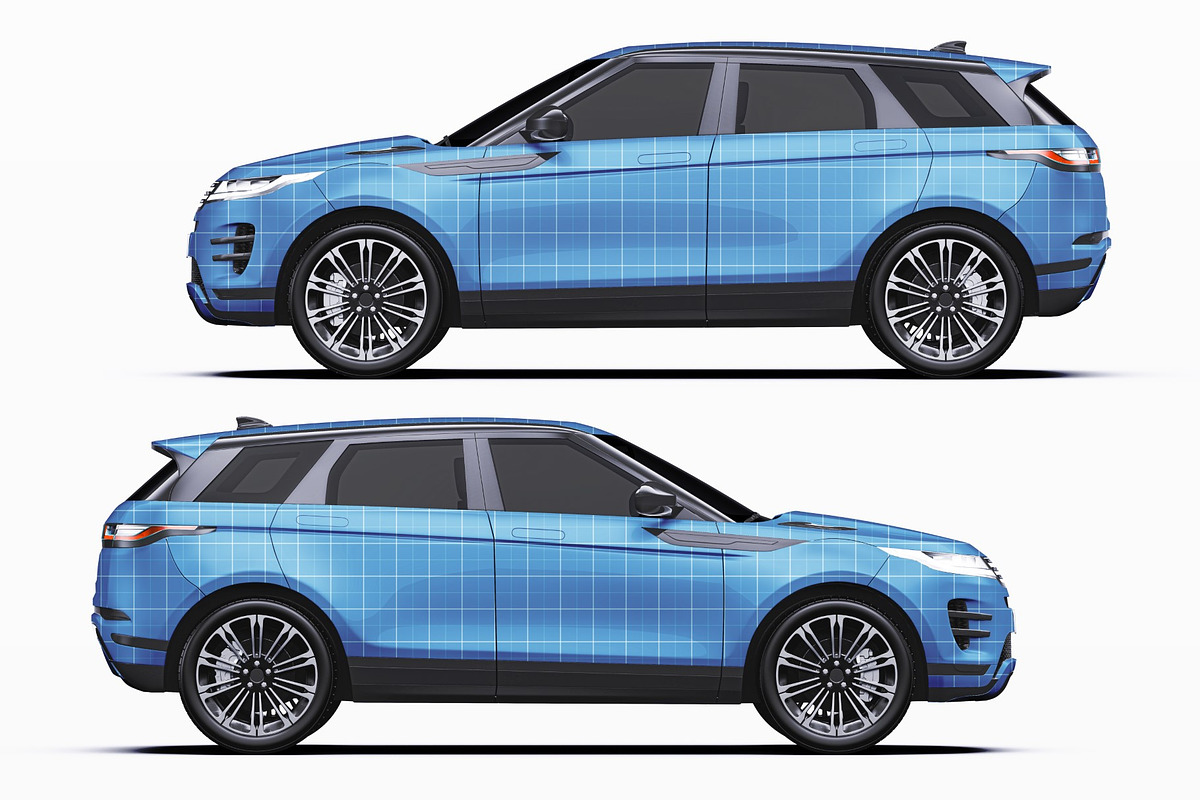 Luxury Compact SUV Wrap Mockup Set, a Product Mockup by Halal Graphic Studio (Photo 9 of 15)
