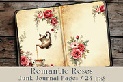 Romantic Roses Junk Journal Pages, a Decorative Illustration by GalaDesign03 (Thumbnail 1 of 6)