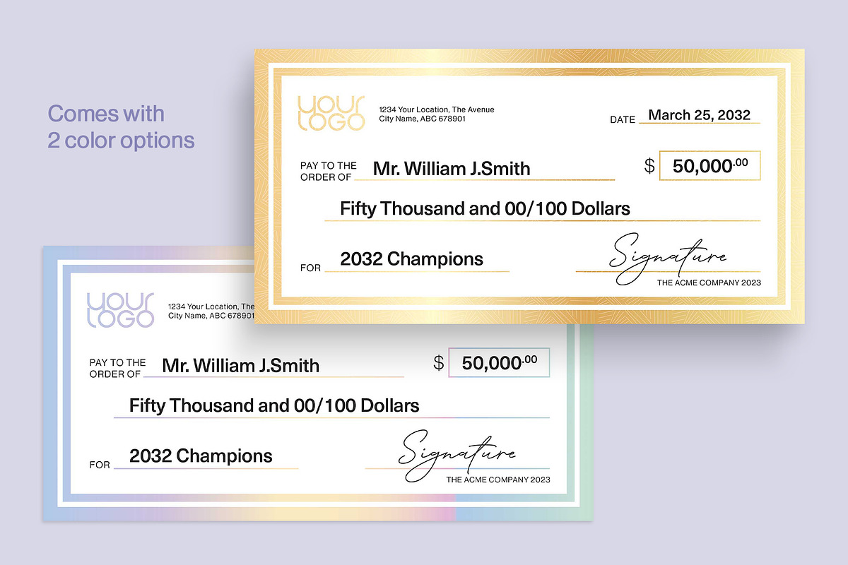 Giant Cheque Template, a Stationery Template by BrandPacks (Photo 3 of 6)