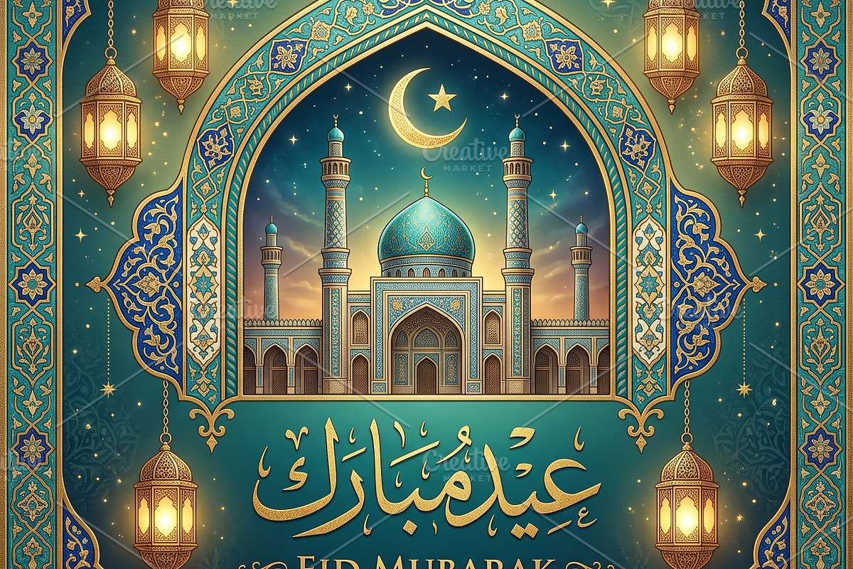 Tile Eid Mubarak Card, a Holiday Photo by microtasker (Photo 2 of 2)