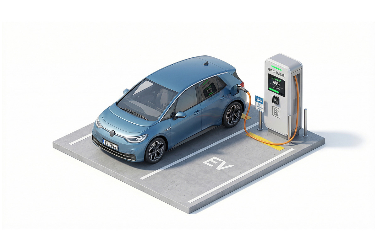 Electric Vehicle Charging Station 3D, a Transportation Illustration by Nurlan's shop (Photo 1 of 3)