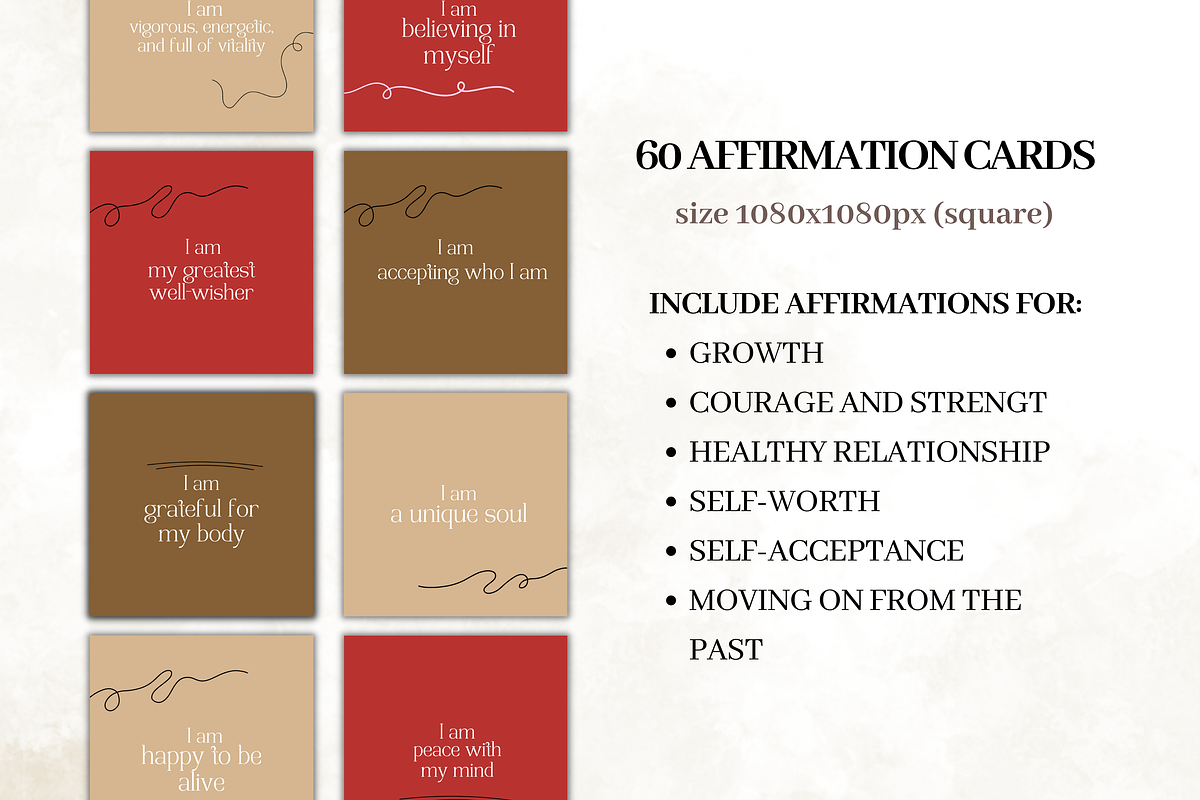 Earth Colors Affirmation Card Deck, a Templates & Theme by Digital By Nikoleta (Photo 7 of 10)