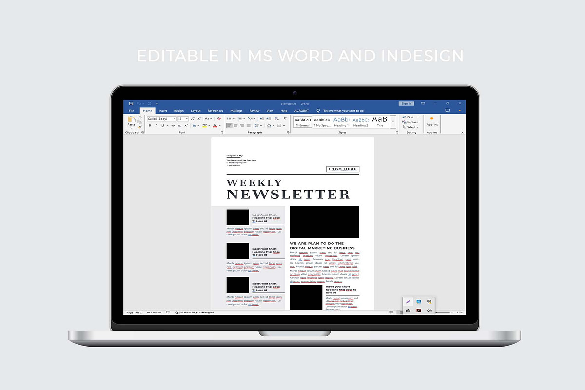 Newsletter | MS Word & Indesign, a Marketing Template by obayes (Photo 4 of 4)