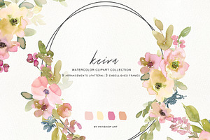 Watercolor Blush And Lemon Florals