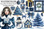 Navy Blue Winter Christmas Clipart, an Illustration by Rose Art (Thumbnail 1 of 4)
