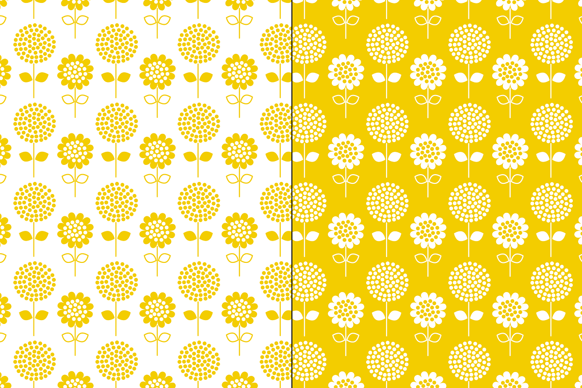 Yellow White Floral Patterns preview 4