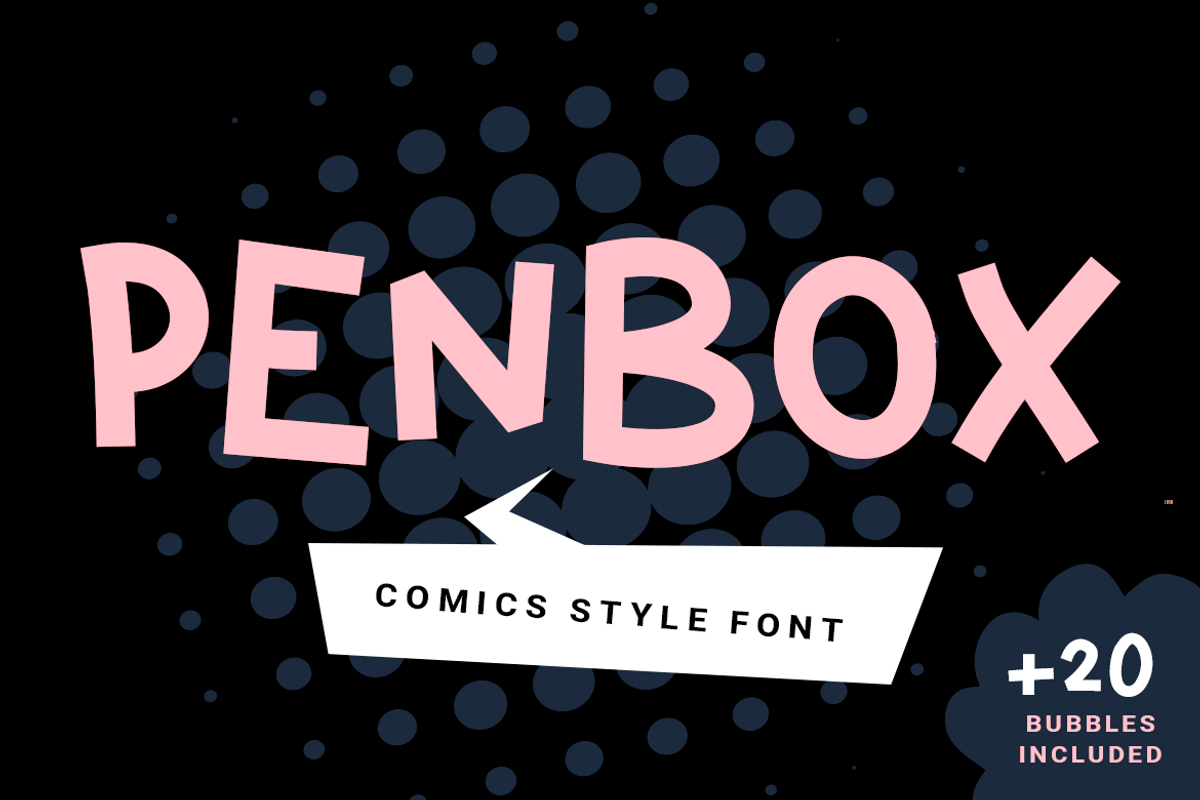 Penbox| comics style font, a Sans Serif Font by wowomnom (Photo 1 of 5)