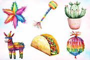 Watercolor Mexican Fiesta Clipart, an Illustration by Canvas Craft (Thumbnail 2 of 3)