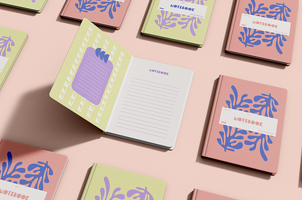 Mosaic Cover Notebooks Mockup, a Books & Magazine Mockup by Xtrahive