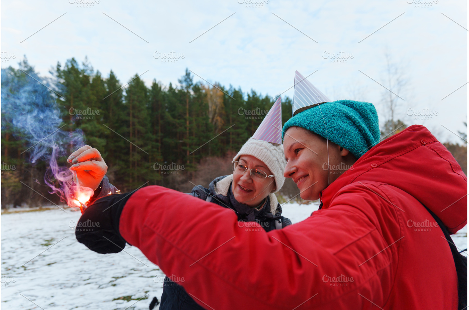 Celebrating joyfully in a snowy, a Nature Photo by darksoul72
