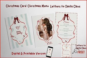 christmas card & christmas menu, a Card Template by Prodesign