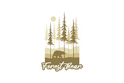 Pine Forest With Bear Evergreen Logo, a Branding & Logo Template by Atlantis X Nurman Arbai (Thumbnail 1 of 2)