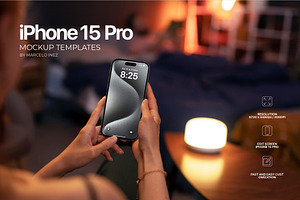 iPhone 15 Pro in Hand Mockup
