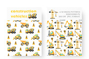 Construction vehicles watercolor set, a Transportation Illustration by SabinaWatercolorArt (Thumbnail 7 of 20)