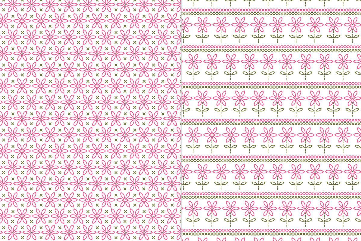 Pink Green Embroidered Patterns preview 4