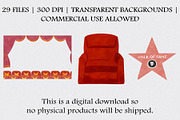 Watercolor Movie Clipart Set, an Illustration by CropUp Creative (Thumbnail 4 of 4)