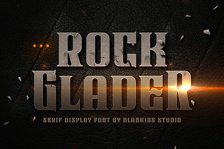 Rock Glader a Serif Display Font, a Blackletter Font by Blankids Studio