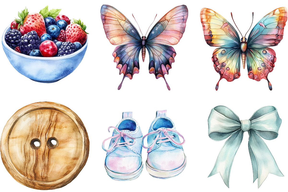 Watercolor Rustic Atelier Clipart, an Illustration by Designking (Photo 4 of 5)