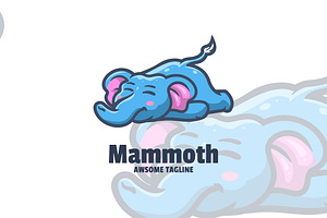 Mammoth Enjoy Mascot Cartoon Logo De