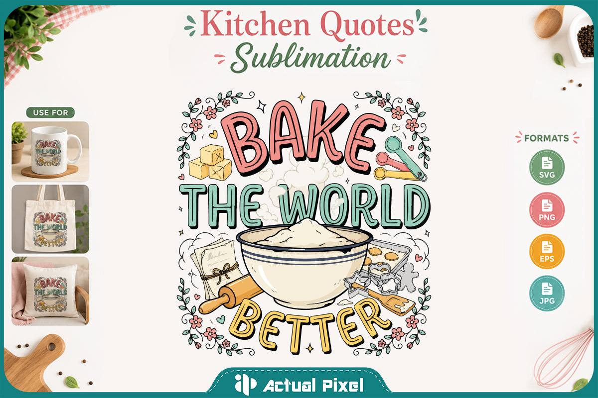 Kitchen Quotes Sublimation Bundle, a Decorative Illustration by Actual Pixel (Photo 3 of 12)