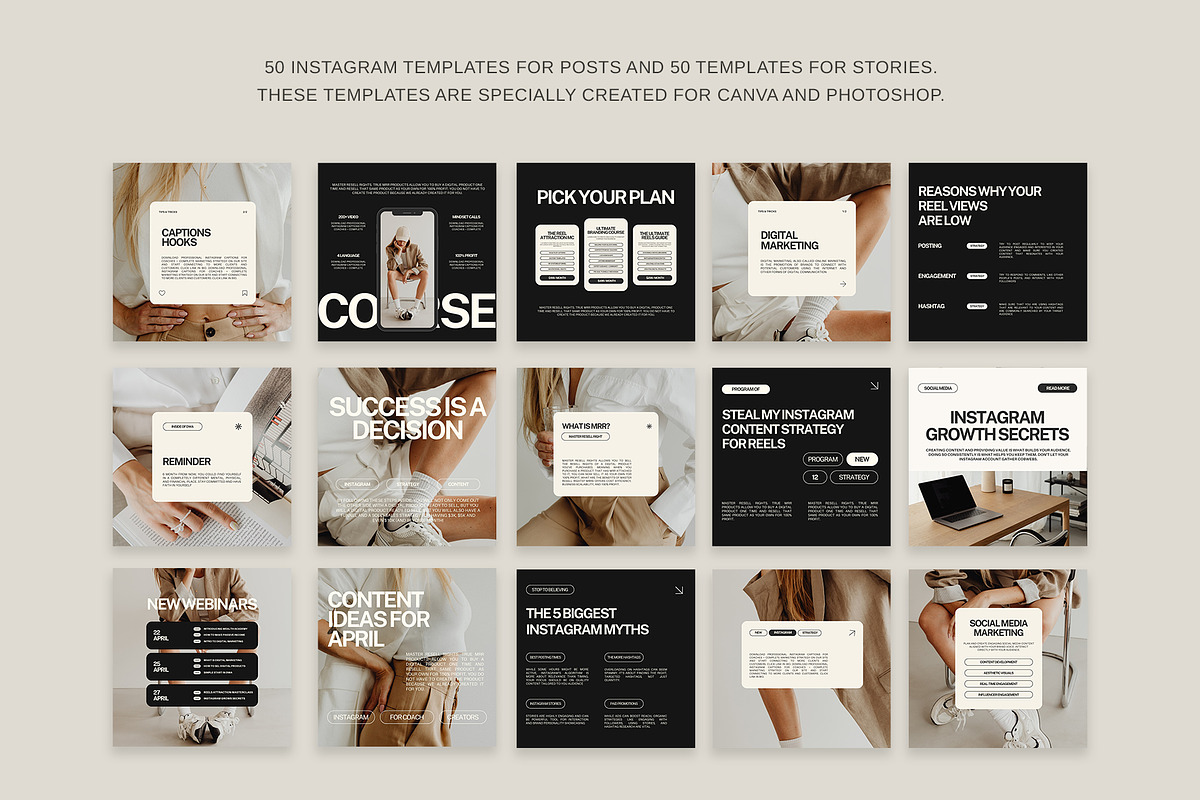200 Instagram Templates for Coaches, a Social Media Template by Instprofi | Studio Estimo (Photo 7 of 16)