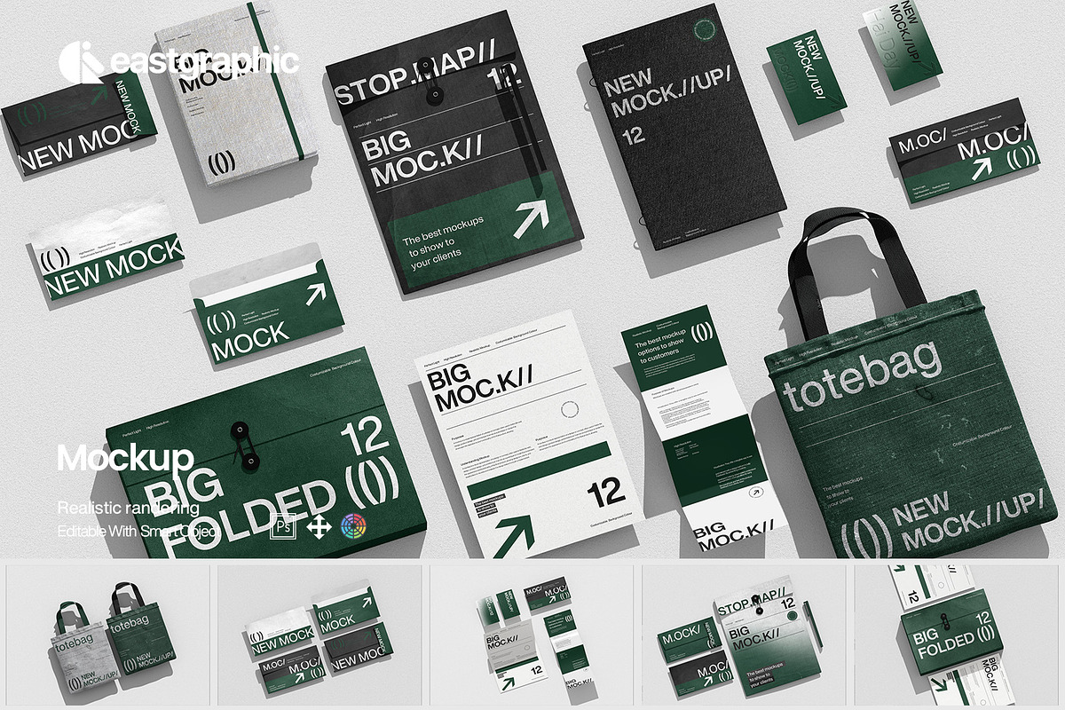 Modern Stationery Branding Mockup, an Advertising Mockup by East Gallery (Photo 1 of 15)