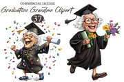 Whimsical Graduation Grandma Clipart, an Illustration by designcity5 (Thumbnail 1 of 5)