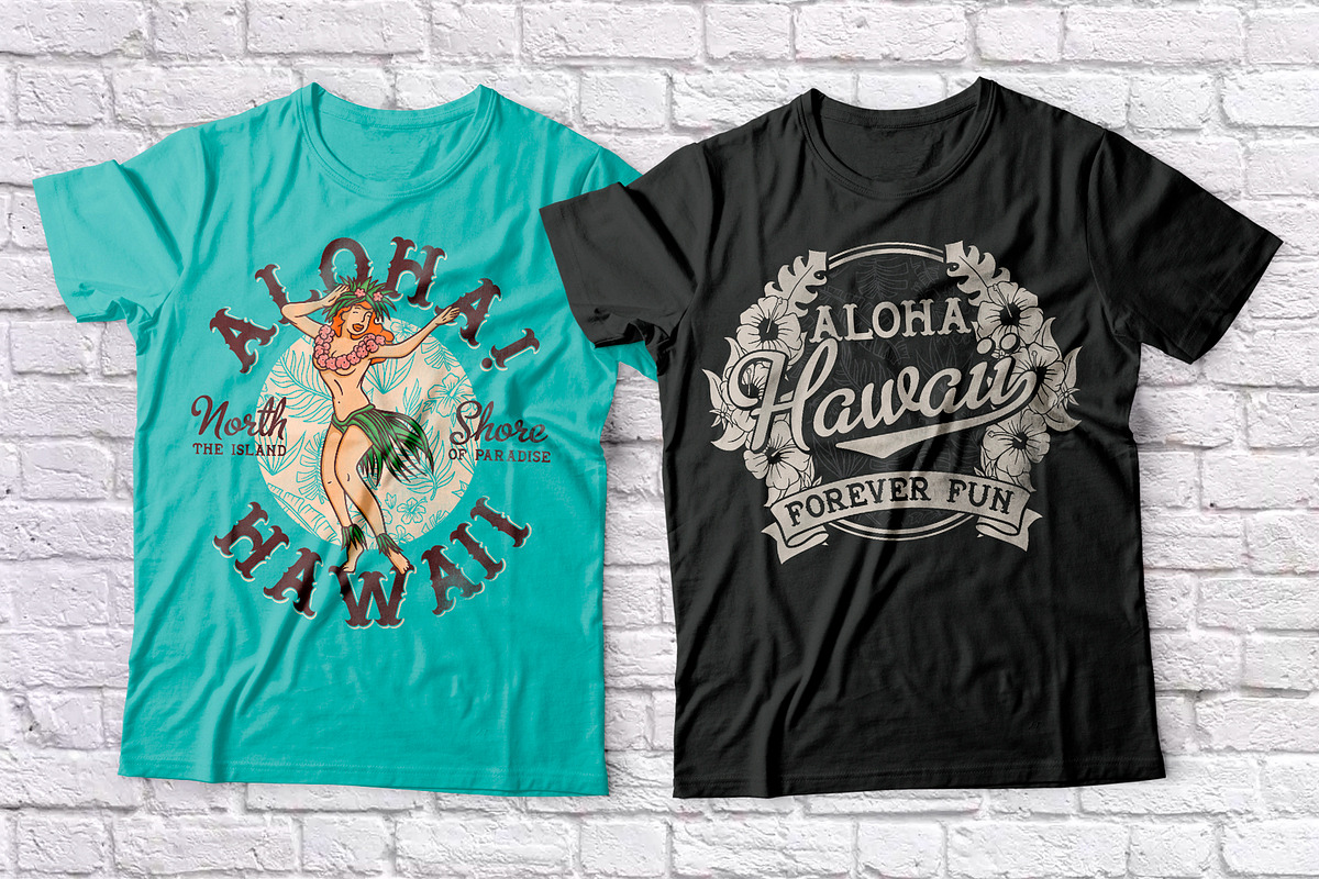 Hawaii Beach. Font & T-shirts preview 8