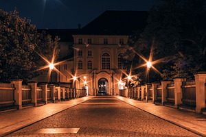 Golden Lights in the Night Alley, an Architecture Photo by jakub_kopecky