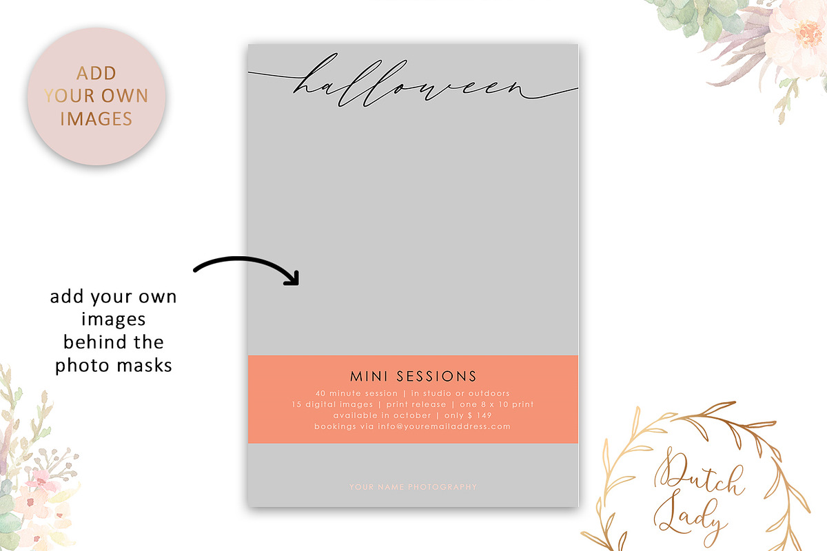 PSD Photo Session Card Template #67, a Card Template by The Dutch Lady ...