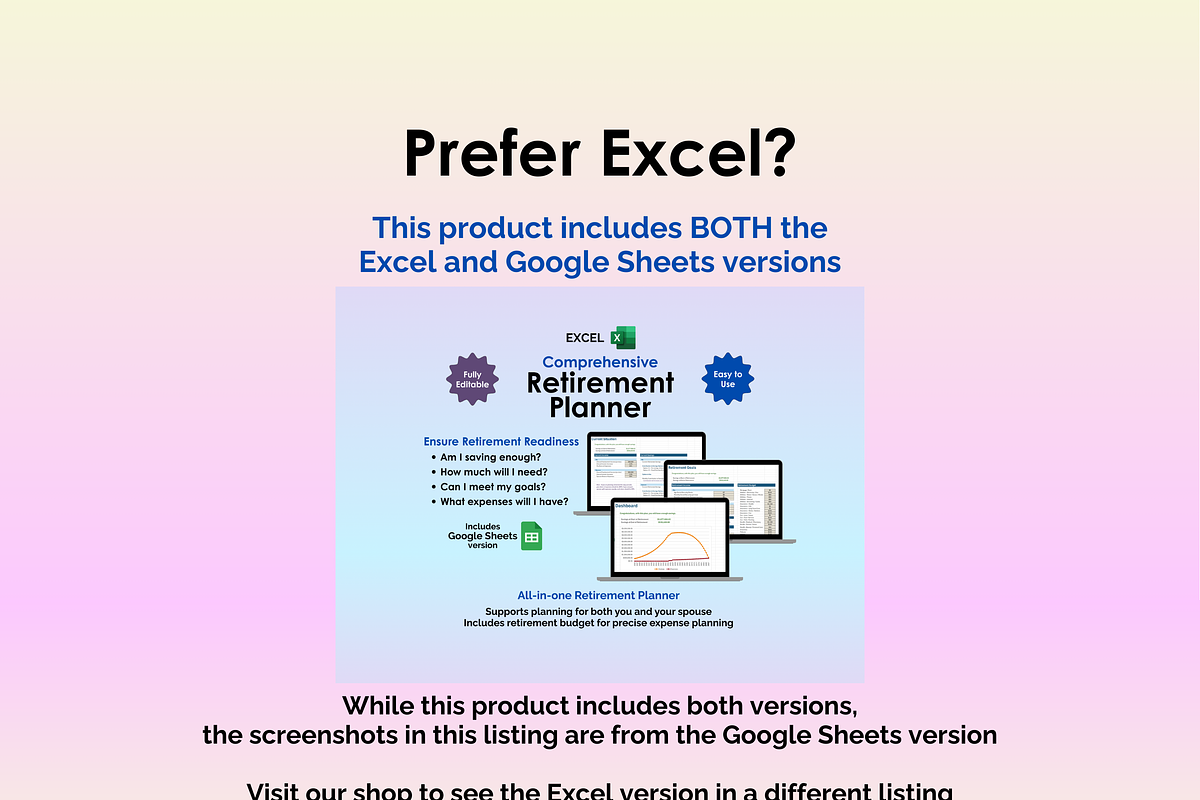 Retirement Planner - Google Sheets preview 7