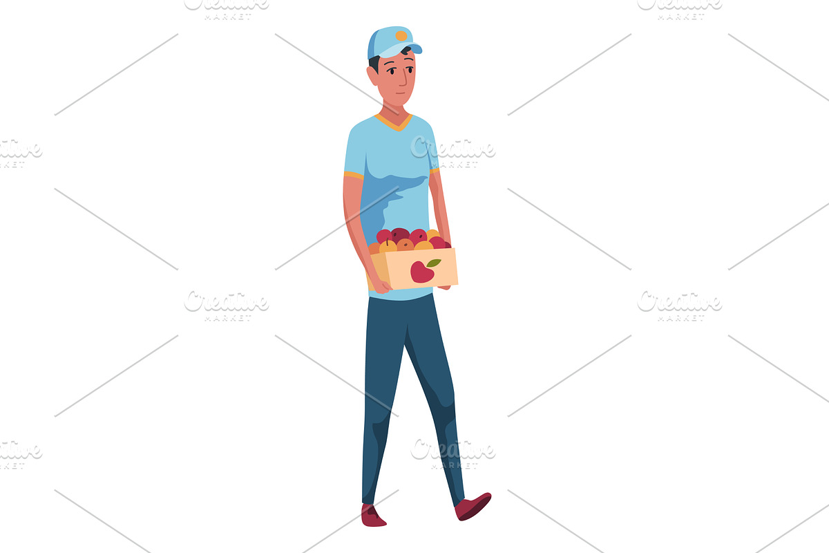 A Person Carrying a Box Full of, a Person Illustration by the8monkey