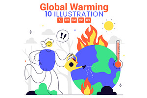 10 Global Warming Illustration, an Education Illustration by denayunebgt