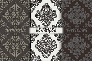 Damask Seamless Patterns Set